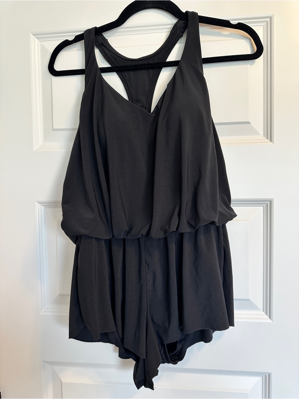 Black Women's Romper Swim Cover-Up with Racerback